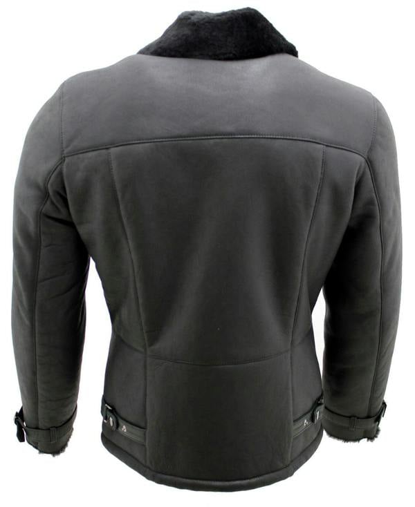 Infinity Leather Mens Double Breasted Sheepskin Leather Biker Jacket-Manila