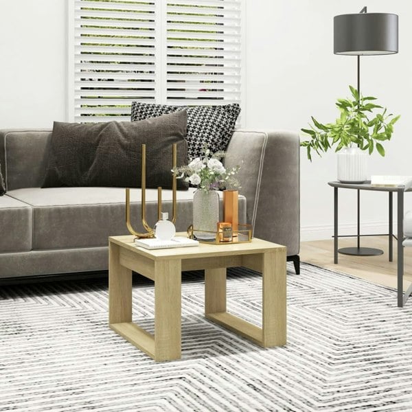 Berkfield Side Table Sonoma Oak 50x50x35 cm Engineered Wood