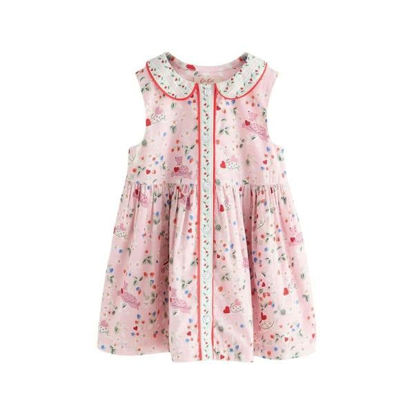 Cath Kidston Girls Hearts & Flowers Collared Dress - Pink - 