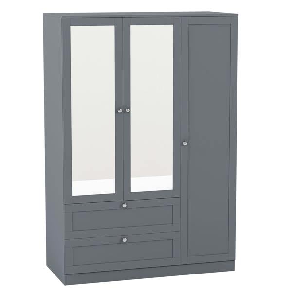Vida Designs Altino 3 Door 2 Drawer Mirrored Wardrobe
