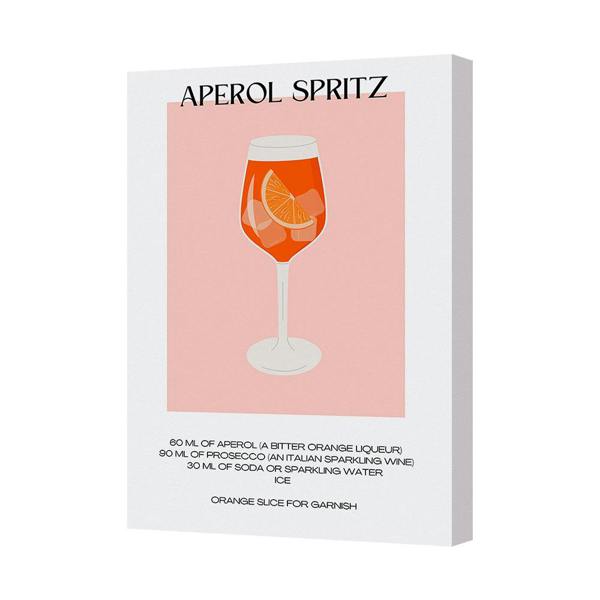 Benjamin Tate Design Aperol Spritz Canvas Art Print Contemporary Hand Stretched On Deep Frame UK