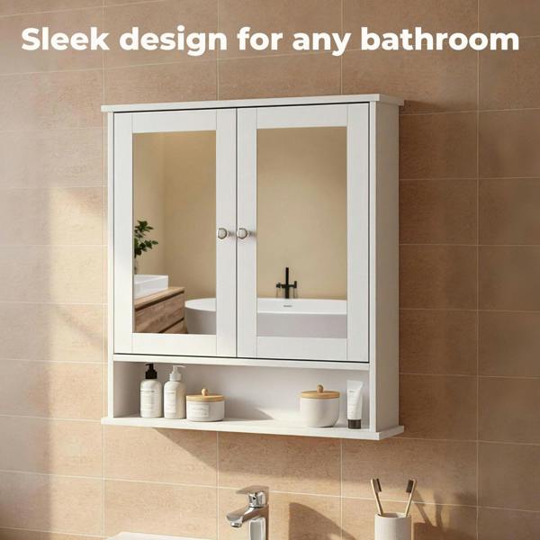 Levede Bathroom Mirror Cabinet Storage Toilet Cupboard Wall Mounted Shelves