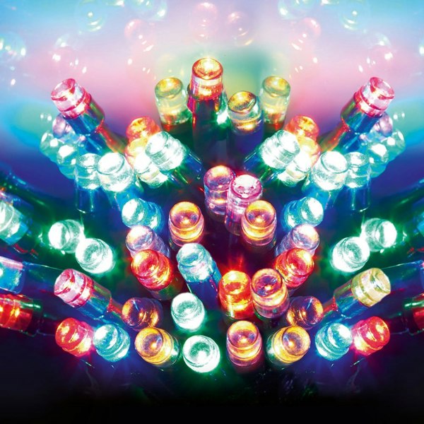 Samuel Alexander 50 LED 5m Premier Christmas Indoor Outdoor Multi Function Battery Operated String Lights with Timer in Multicoloured