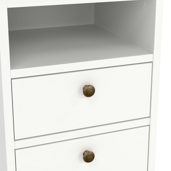 Furniture To Go Paris Bedside 2 Drawers in White