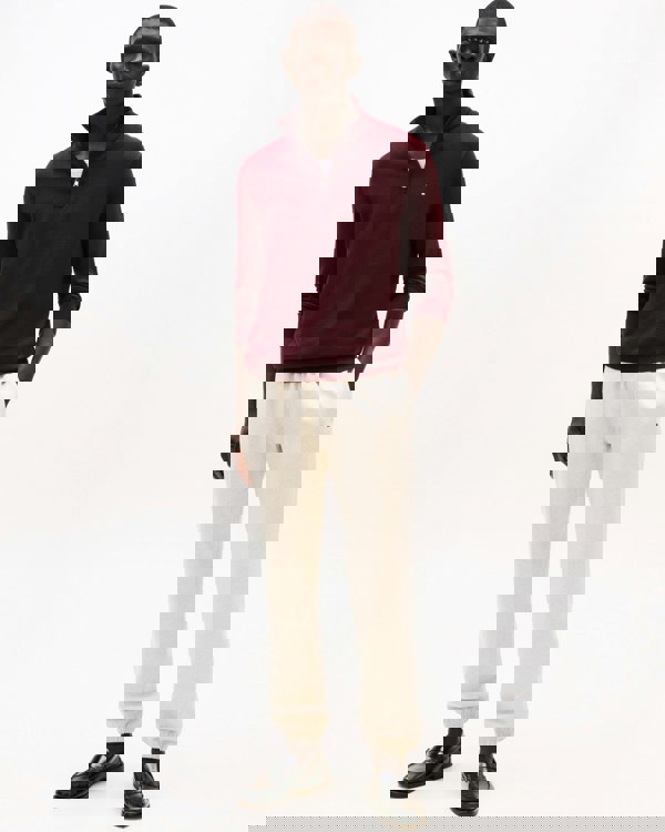 Tommy Hilfiger Essential Cotton 1/4 Zip Mock Mens Sweatshirt - Deep Burgundy