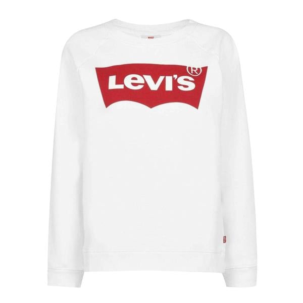 Levis Womens/Ladies Batwing Logo Crew Neck Sweatshirt - White - 