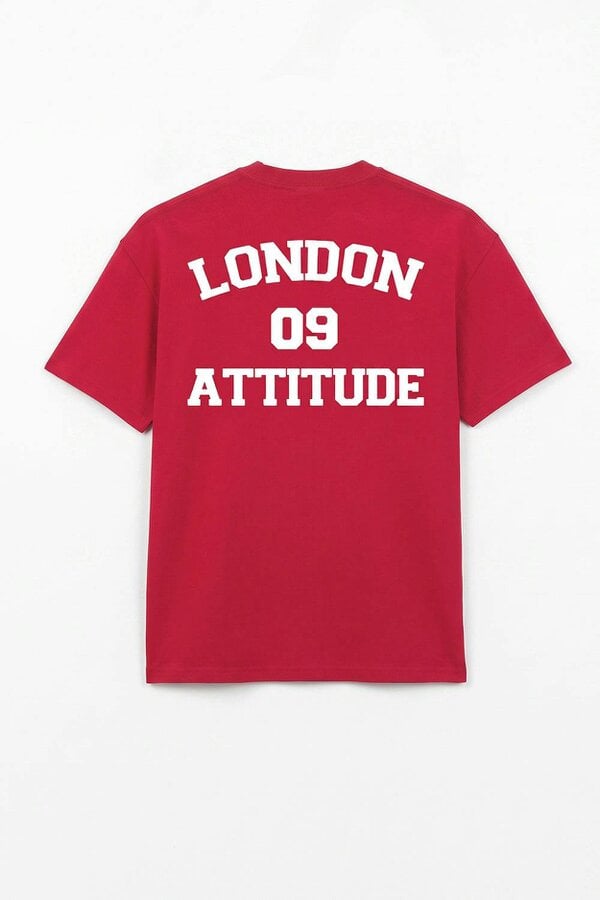 London Attitude Oversized Heavyweight T-Shirt with Varsity Back Print in White