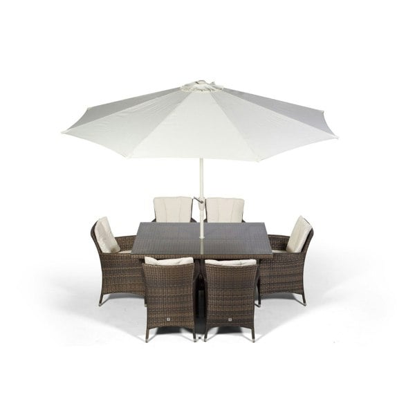 Giardino Savannah Rectangular 6 Seater Rattan Patio Dining Set