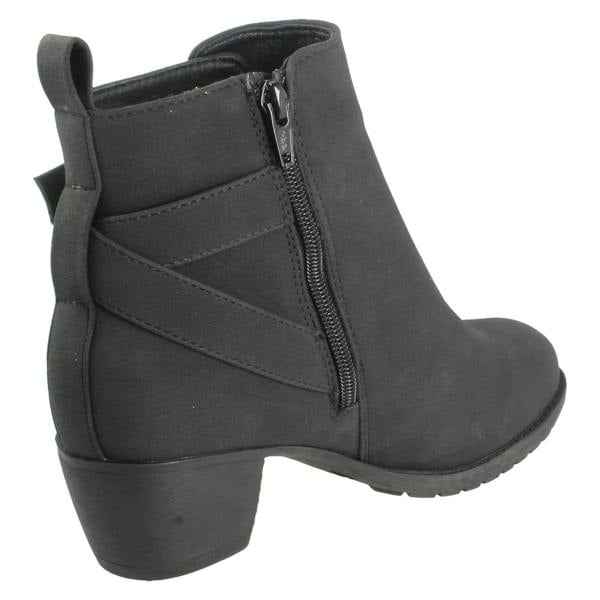 Spot On Ladies Spot On Extra Wide Fit Zip Up Ankle Boots F51259