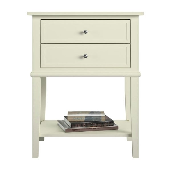 Dorel Home Franklin End Table with 2 Drawers White