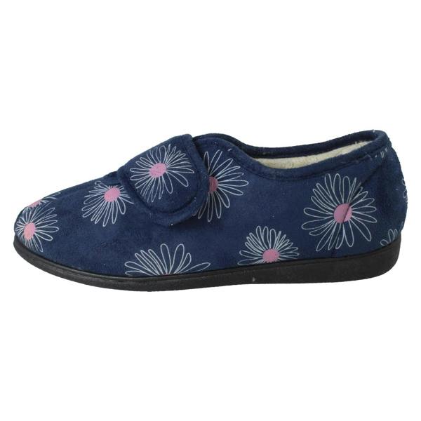 Rosebank Ladies Rosebank Flower Detailed Wide Full Slippers Judith