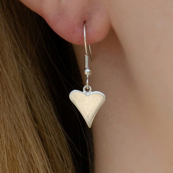 Sterling Silver Funky Heart Earrings - MYLEE London