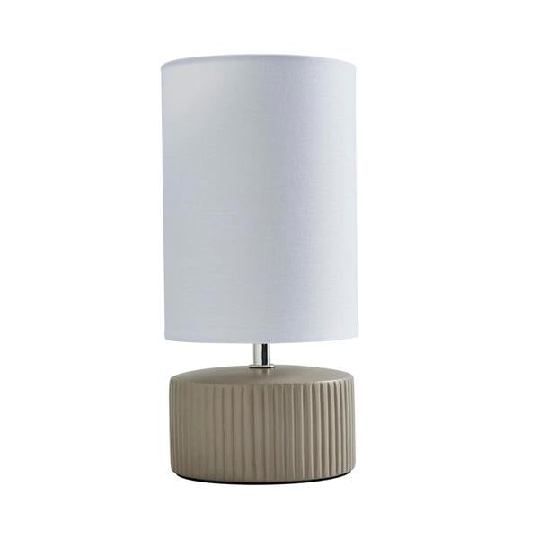 Linden Taupe Ribbed Ceramic Table Lamp