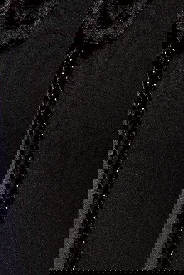 Racer Neck Corsage Scuba Maxi - Black DR4053