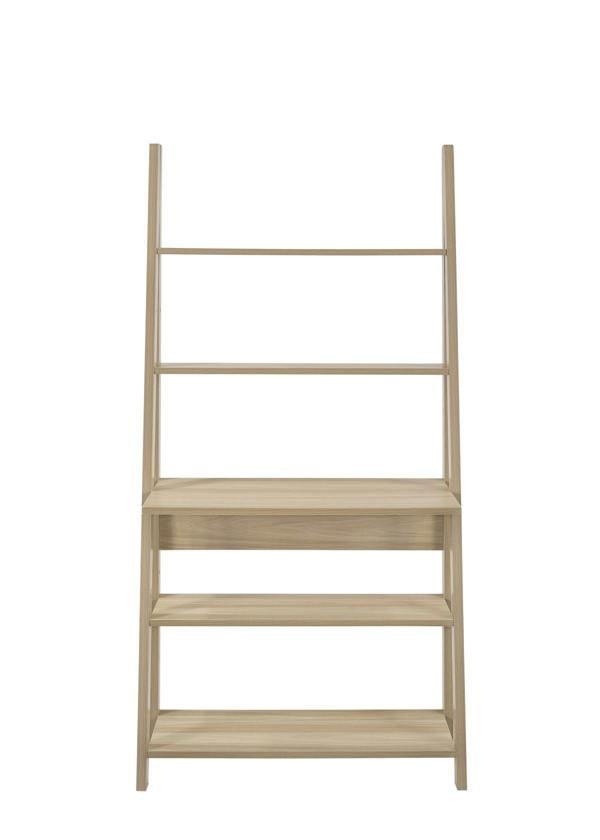 Riva Ladder Bookcase with 5 Tier Shelves & Overhanging Desk Shelf