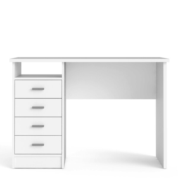Wyld Haus Billabong White Wooden 4 Drawer Office Desk