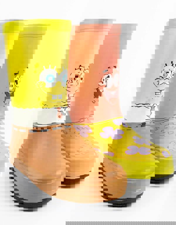 SpongeBob SquarePants Unisex Kids Multicoloured Spongebob Squarepants, Patrick Wellington Boots without Handles