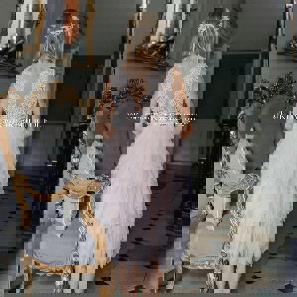 Back picture of detailing on dress