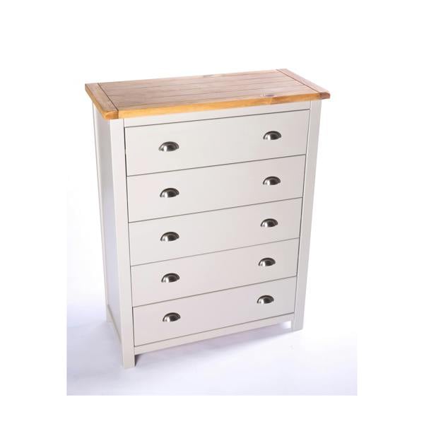 Cabinet Bits Argenta 5 Drawer Chest of Drawers Chrome Cup Handle