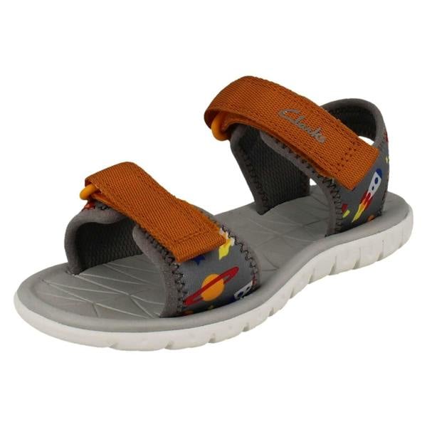 Clarks Kids Clarks Pattern Detailed Adjustable Sandals - Surfing Tide T