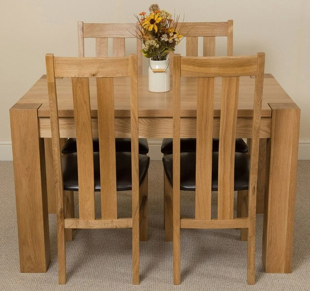 That's Furniture Kuba Small Oak Dining Table with Princeton Oak Chairs