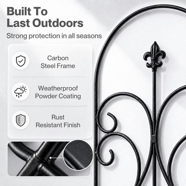 Mountview Fence Dog Fence Outdoor Garden Fence 5Pc Rustproof Steel Yard Black