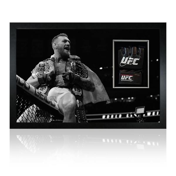 Conor McGregor Celebration Signed UFC Mitt Iconic Frame