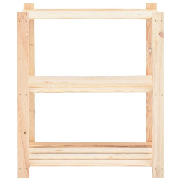 Berkfield 3-Tier Storage Racks 2 pcs 80x38x90 cm Solid Pinewood 150 kg
