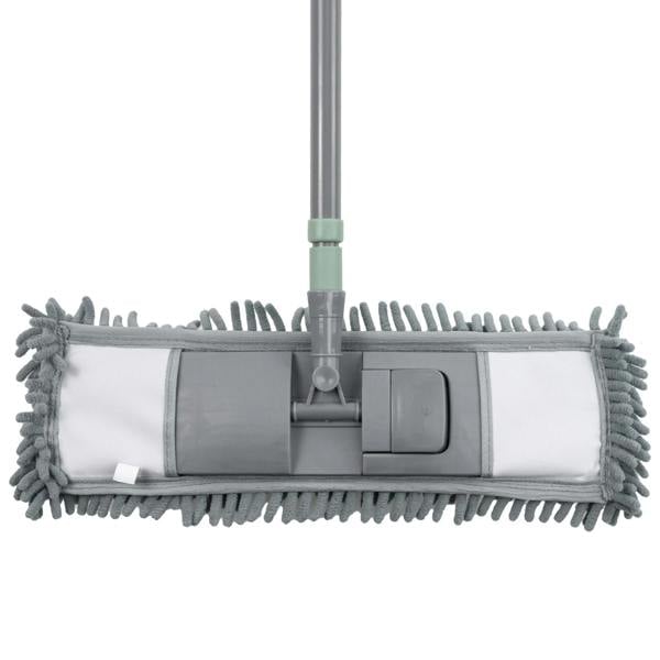 JVL Extendable Chenille Mop With 2 Replacement Heads - Grey