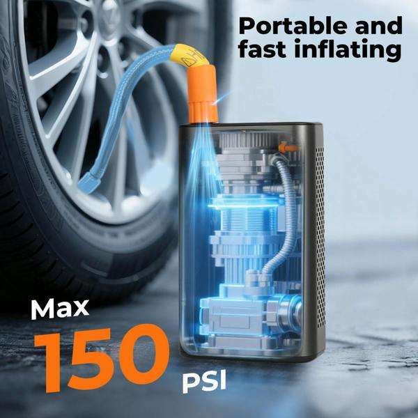 Manan Car Tyre Inflator Digital Portable Tyre Air Compressor Pump 12V Electric