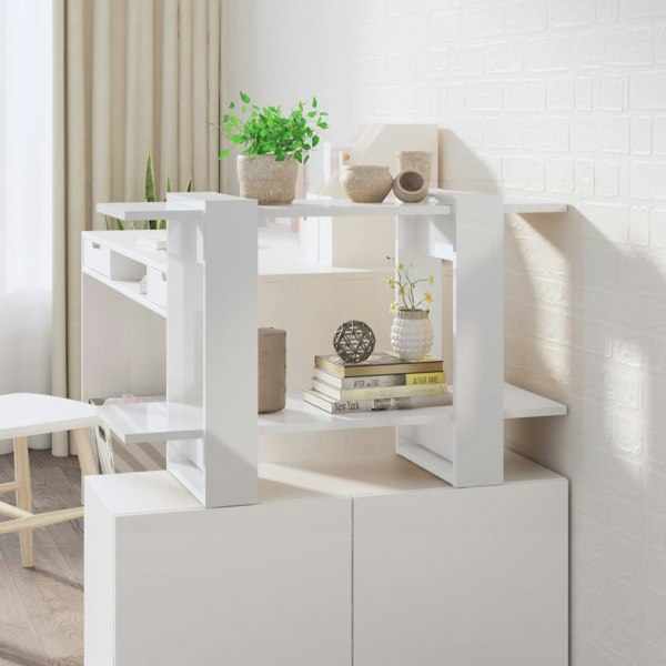 Berkfield Book Cabinet/Room Divider High Gloss White 80x30x51 cm