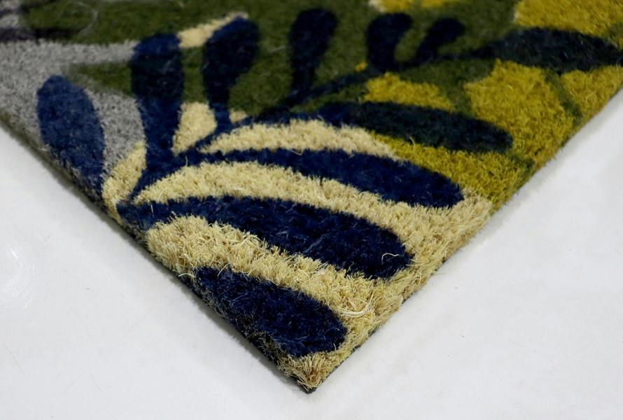 A.Unique Home 15mm Coir Doormat Non-Slip PVC Back - Leaf 40x80cm