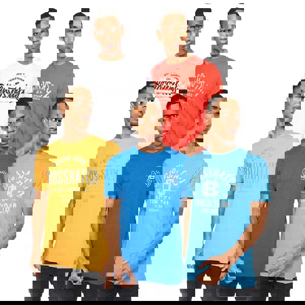 Crosshatch Mens Weymouth T-Shirt (Pack of 5) - White/Red/Yellow/Royal Blue/Light Blue