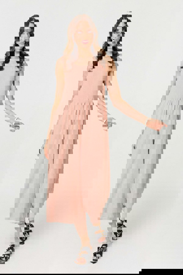 Pink | Relaxed Sleeveless Wide Crop Jumpsuit
