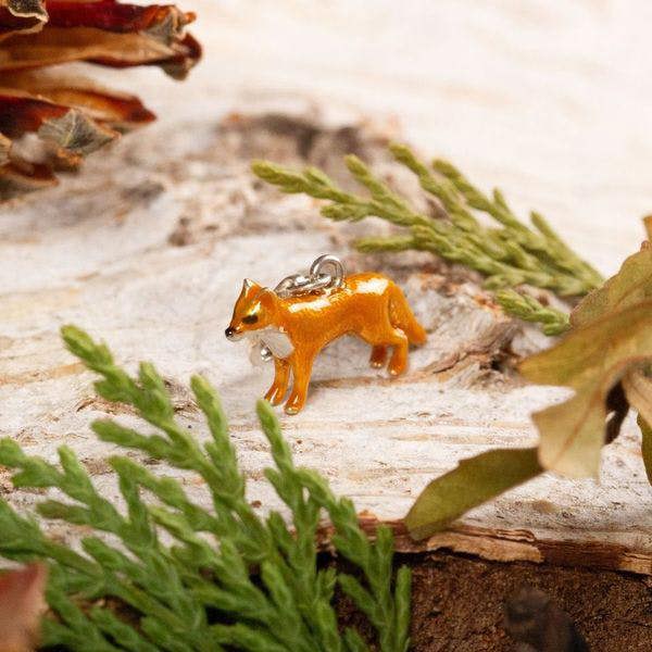 Mylee London Fox Charm - Enamelled Sterling Silver