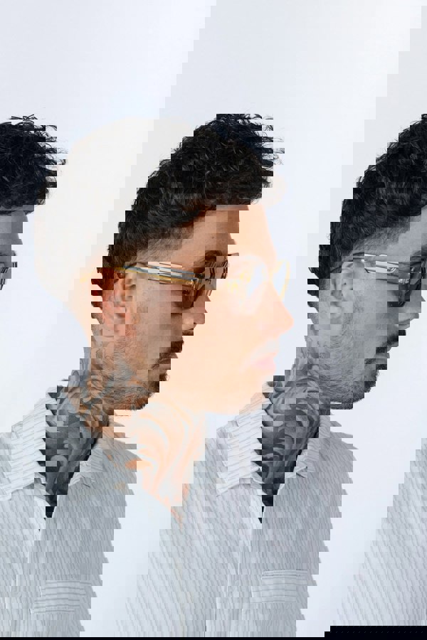 SVNX Round Hexagon Sunglasses in Sage Green