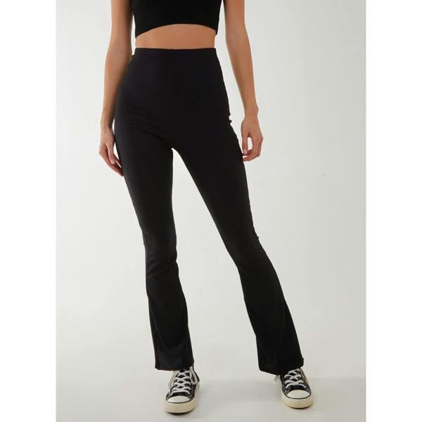 Pink Vanilla Ribbed Flare Leggings