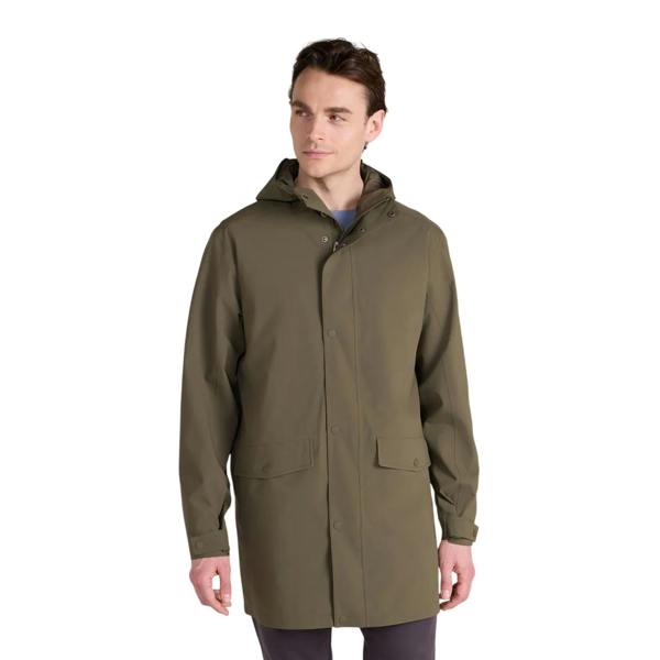 Animal Mens Hyde Long Waterproof Jacket - Khaki Green - 