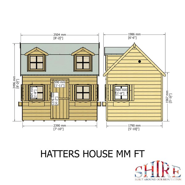 Shire Hatters House 8x6 Children's Playhouse