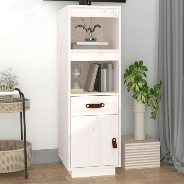 Berkfield Highboard White 34x40x108,5 cm Solid Wood Pine