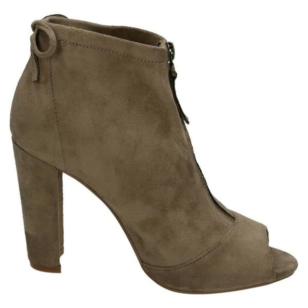 Spot On Ladies Spot On Peep Toe Ankle Boots