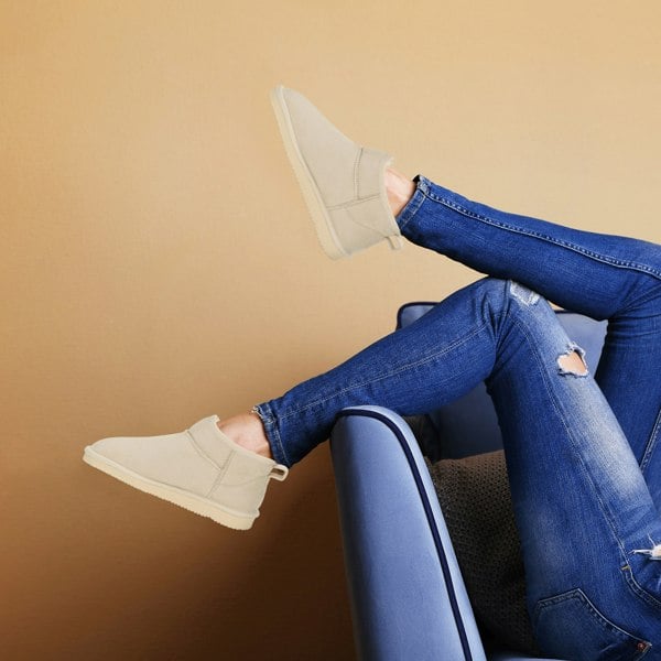 VIVA Women's Faux Fur Lined Boot Slippers - Memory Foam Anti-Slip Sole