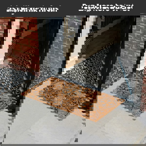 JVL Eco-Friendly Latex Backed Coir Entrance Doormat, 45x75cm - Tiles