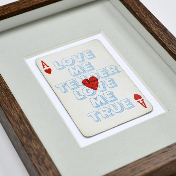 Hands & Hearts Love me tender playing card print