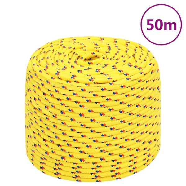 Berkfield Boat Rope Yellow 10 mm 50 m Polypropylene