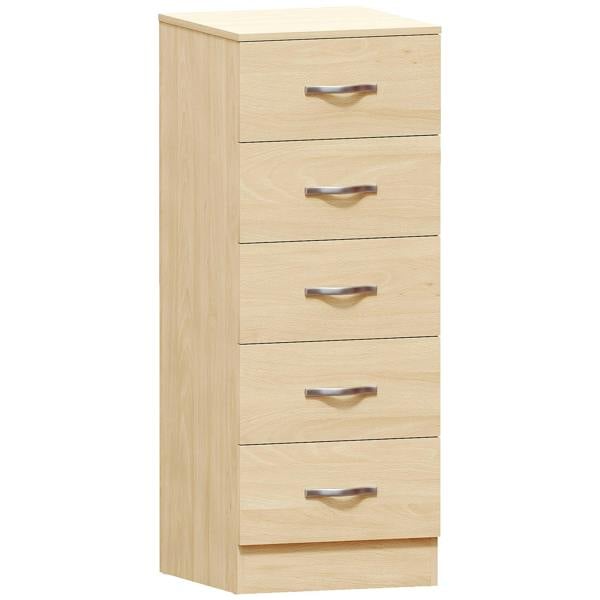 Vida Designs Riano 5 Drawer Narrow Chest, Black