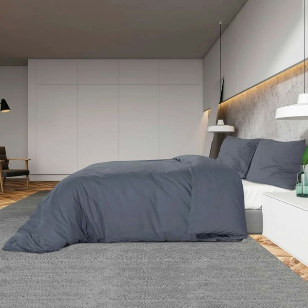 Berkfield Duvet Cover Set Anthracite 225x220 cm Light-weight Microfiber