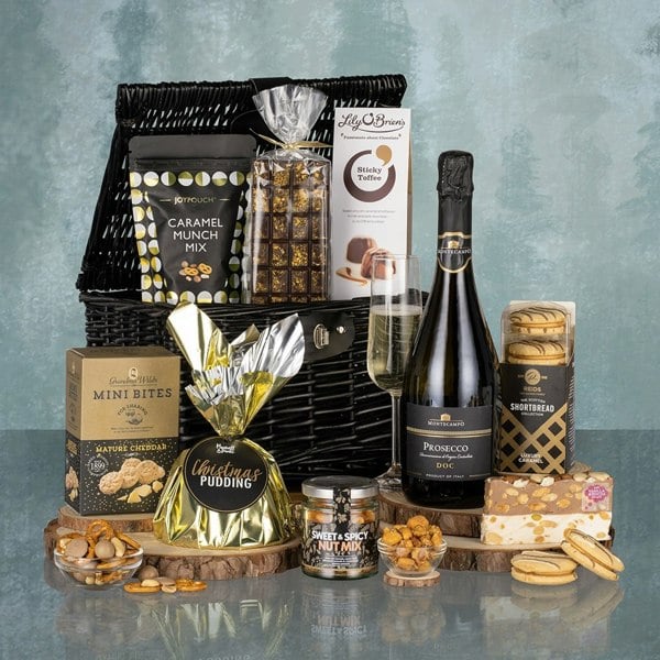 Mistletoe Prosecco Christmas Lidded Basket Gift