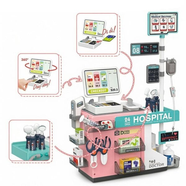 deAO Toys Doctor Kit for Kids – 49PCS Pretend Medical Station with Stethoscope, Tools & Accessories for Children Ages 3+