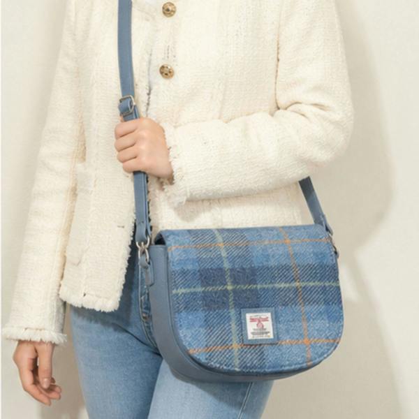 Love EMVY Harris Tweed Tartan Saddle Crossbody Bag